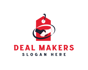Shopping Tag Handshake / Deal logo design