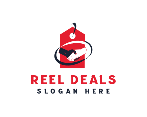 Shopping Tag Handshake / Deal logo design