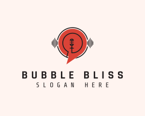 Audio Speech Bubble Podcast logo design