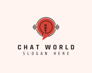 Audio Speech Bubble Podcast logo design