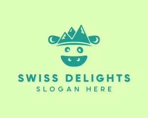 Swiss Alps Cow logo design