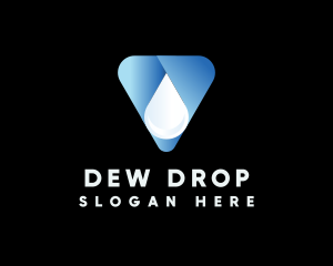 Triangle Water Droplet logo design