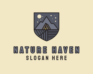 Night Outdoor Camping logo design