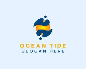 Abstract Ocean Sun  logo design