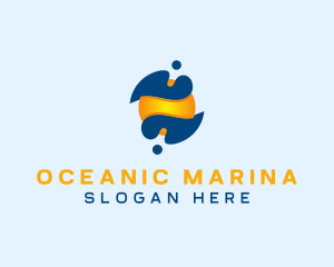 Abstract Ocean Sun  logo design