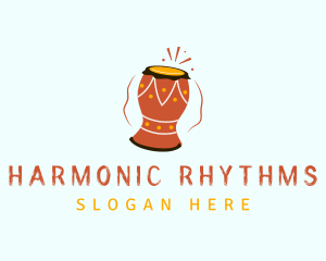  African Percussion Drum logo design