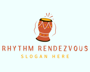  African Percussion Drum logo design