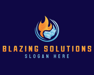 Fire Ice Cooling logo design