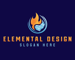 Fire Ice Cooling logo design