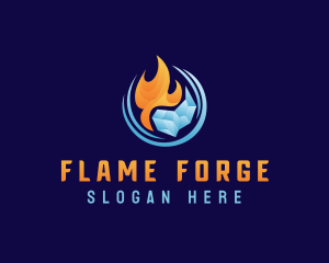 Fire Ice Cooling logo design