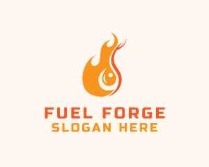 Blazing Fuel Flame logo design