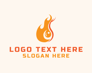 Gasoline - Blazing Fuel Flame logo design