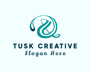 Creative Ampersand Calligraphy logo design