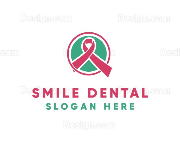 Medical Pink Donation Ribbon Logo