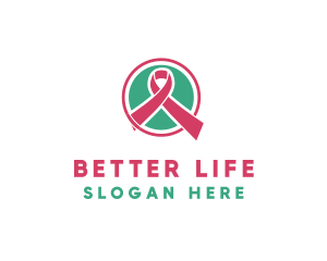 Medical Pink Donation Ribbon logo design