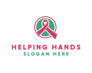 Medical Pink Donation Ribbon logo design