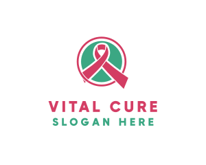 Medical Pink Donation Ribbon logo