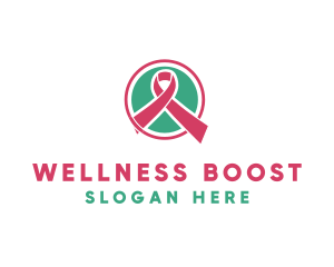 Medical Pink Donation Ribbon logo