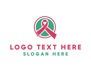 Medical Pink Donation Ribbon logo