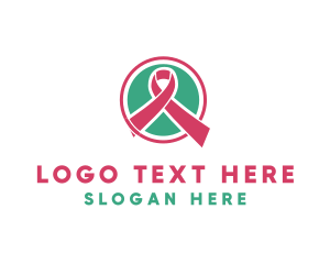 Medical Pink Donation Ribbon logo