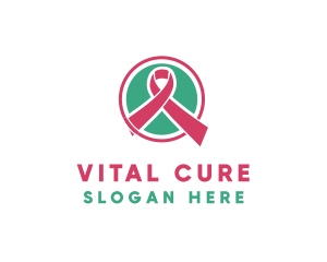 Medical Pink Donation Ribbon logo design