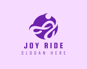 Purple Swirly Letter J logo design