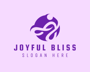 Purple Swirly Letter J logo design