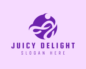 Purple Swirly Letter J logo design