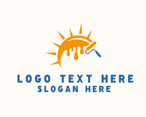 Sun Drip Paint Roller Logo