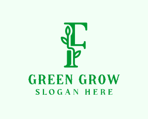 Organic Plant Letter F logo