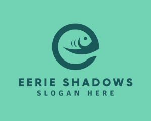 Fish Letter E logo design