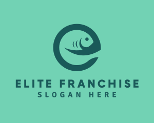 Fish Letter E logo design