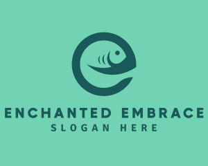 Fish Letter E logo design