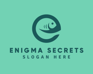 Fish Letter E logo design