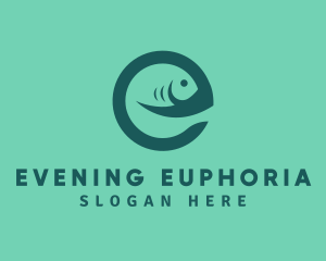 Fish Letter E logo design