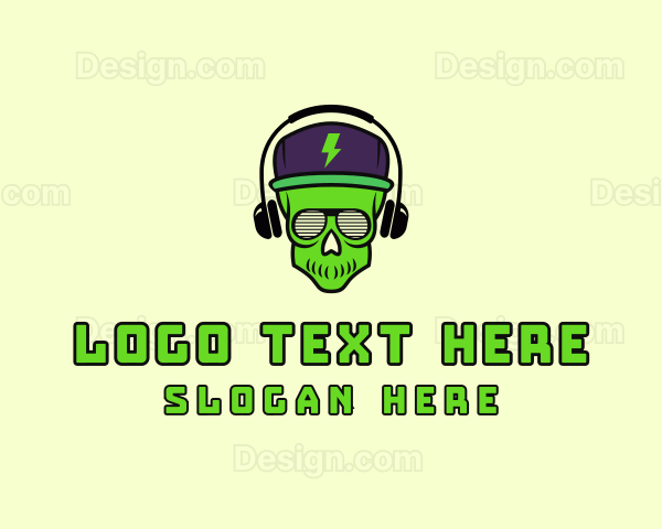 Headphones Skull Musician Logo