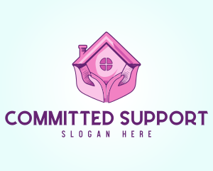 Pink Support Care Home logo design