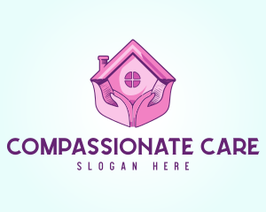 Pink Support Care Home logo design