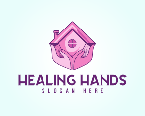 Pink Support Care Home logo design