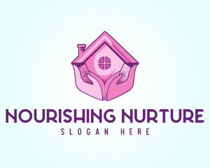 Pink Support Care Home logo design