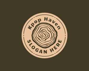 Log Ring Timber Wood logo design