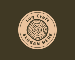 Log Ring Timber Wood logo design