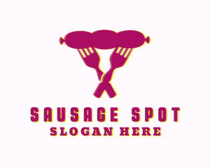 Glitch Sausage Fork logo design