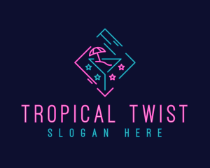 Neon Beach Margarita logo design