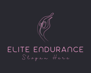 Pink Feminine Stretching logo design