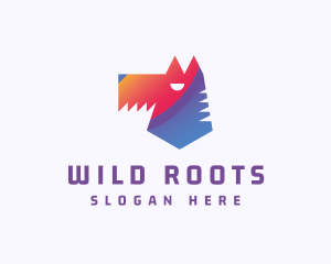 Gradient Wild Wolf logo design