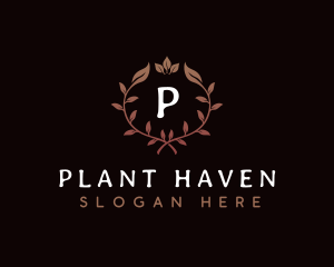 Elegant Wreath Plants logo design