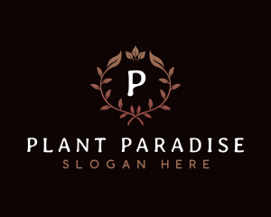 Elegant Wreath Plants logo design