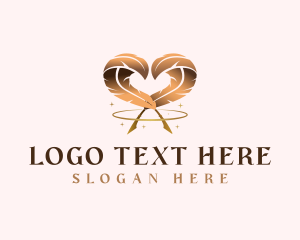 Heart Feather Quill  logo