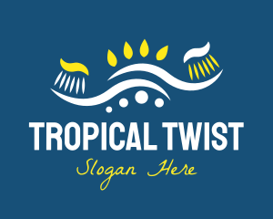 Tropical Summer Toothbrush logo design